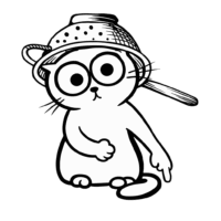 chat pointant vers le bas